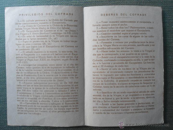 Documentos antiguos: ANTIGUO DOCUMENTO LA VIRGEN DEL CARMEN - CISTIERNA - LEON - 1942 - Foto 2