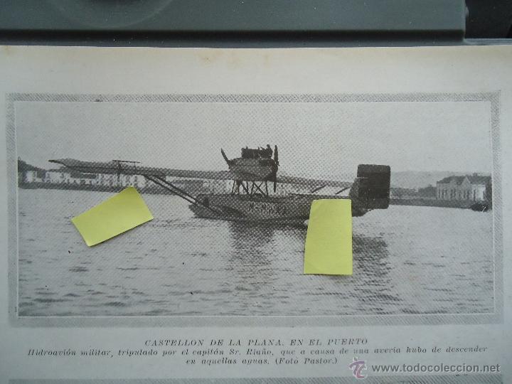 Documentos antiguos: puerto castellon valencia hidroavion aviacion militar guerra marruecos ejercito aire avion