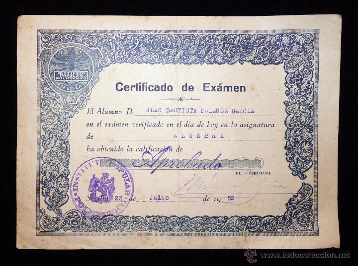 Documentos antiguos: LOTE DE DOCUMENTOS INSTITUTO POPULAR POLIT&Eacute;CNICO. SEVILLA 1952 - Foto 2