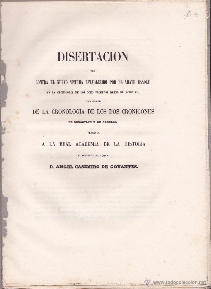 Documentos antiguos: Disertaci&oacute;n contra el nuevo sistema establecido por el Abate Masdeu 20 paginas