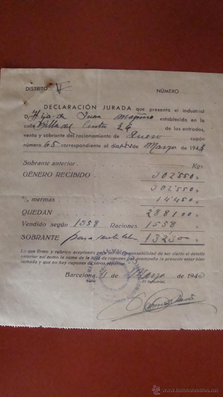 Documentos antiguos: RACIONAMIENTO A&Ntilde;O 1.943 - Foto 1