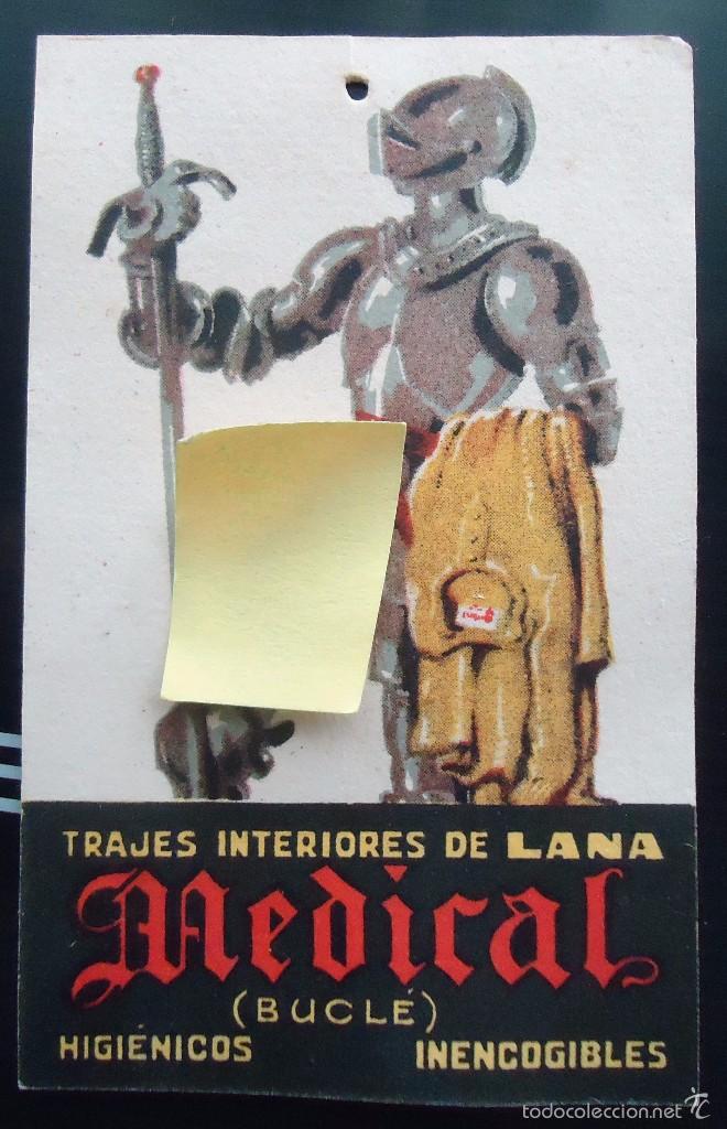 Documentos antiguos: etiqueta publicidad medical bucle trajes lana ropa textil lino algodon armadura caballero edad media