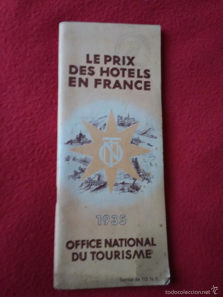 Documentos antiguos: precios hoteles Francia 1935 - Foto 1