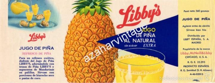 antigua etiqueta, gran formato , jugo de piña l - Comprar en ...