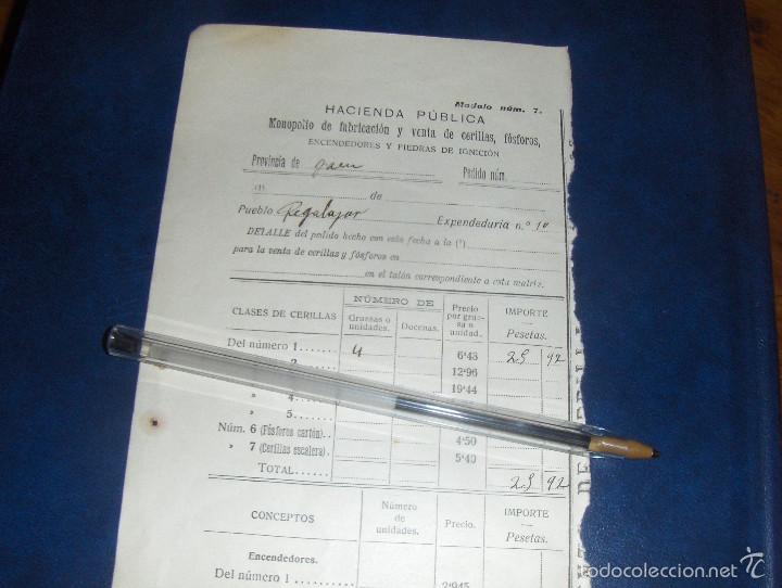 Documenti antichi: HACIENDA PUBLICA, MONOPOLIO DE CERILLAS Y FOSFOROS. FEBRERO DE 1936, REPUBLICA.