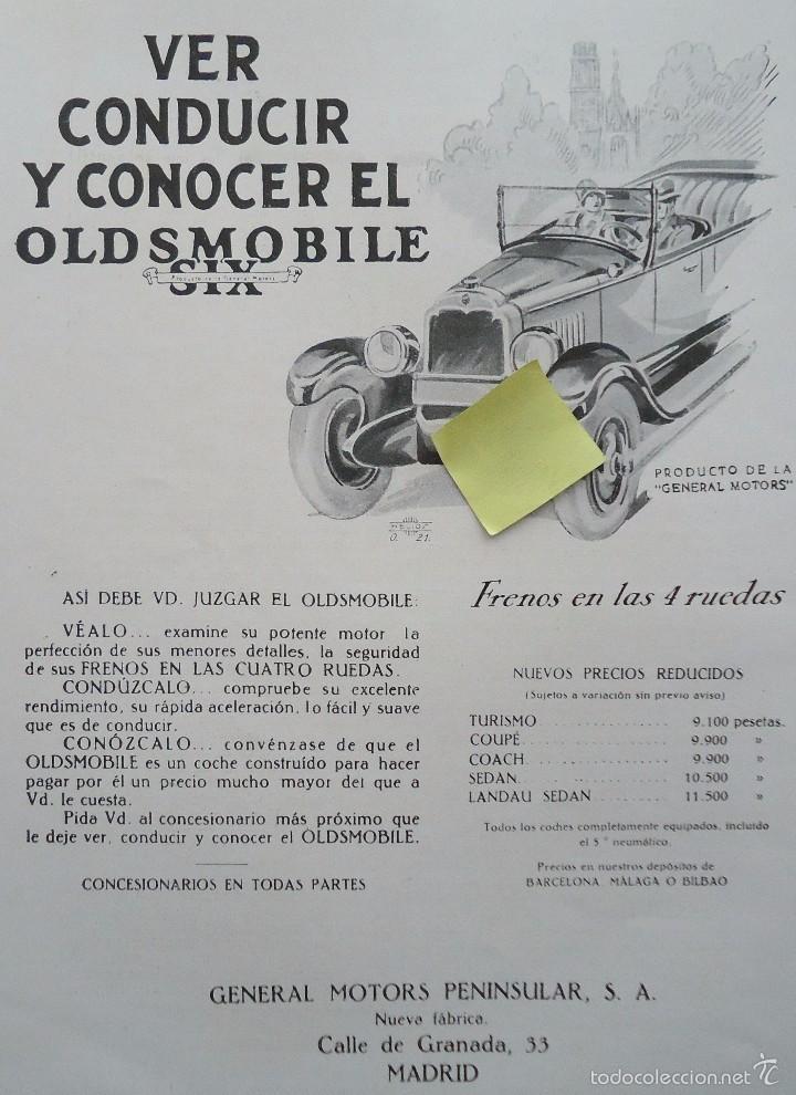 Documentos antiguos: publicidad dise&ntilde;o vintage art deco vehiculo coche automovil oldsmobile general motors conducir freno