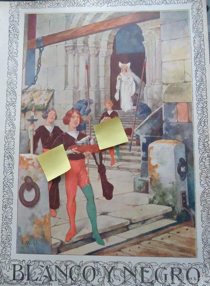 Documentos antiguos: portada revista blanco y negro castillo medieval princesa principe trovador soldado edad media