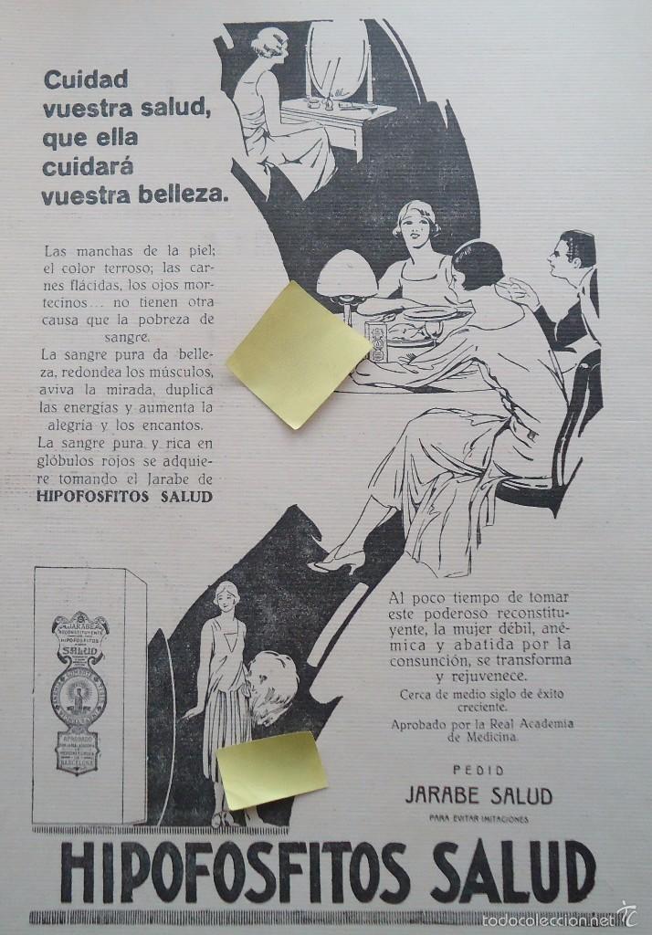 Documentos antiguos: publicidad espa&ntilde;ola vintage art deco dise&ntilde;o grafico medicina hipofosfitos jarabe doctor medico salud