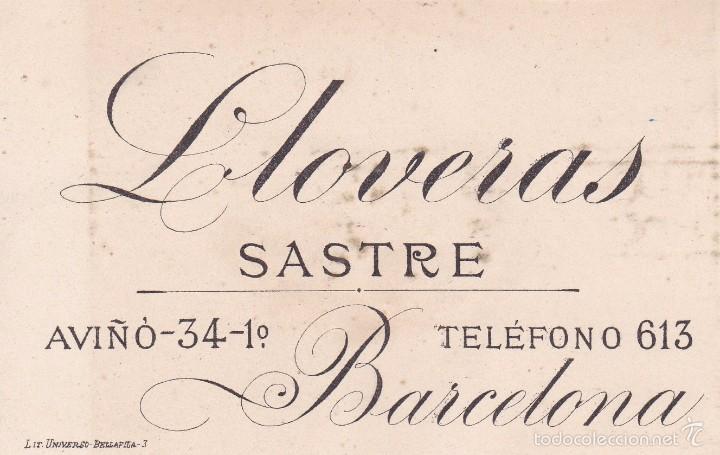 Documentos antiguos: Sastre Lloveras Barcelona 1900 - Foto 1