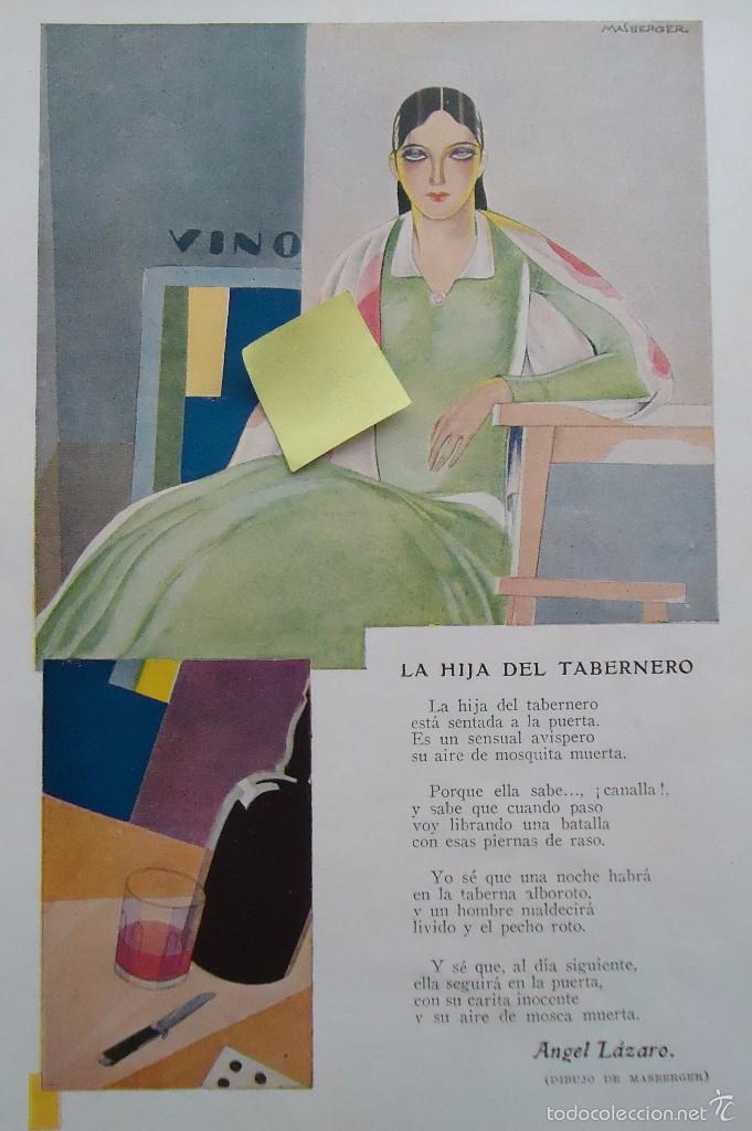Documentos antiguos: publicidad espa&ntilde;ola vintage poema hija del tabernero angel lazaro art deco ilustracion masberger