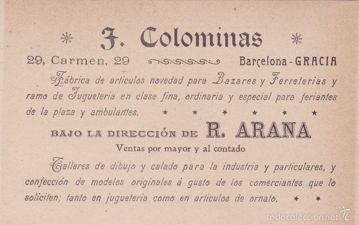 Documentos antiguos: Colominas Barcelona Gracia  y R. Arana finales siglo XIX
