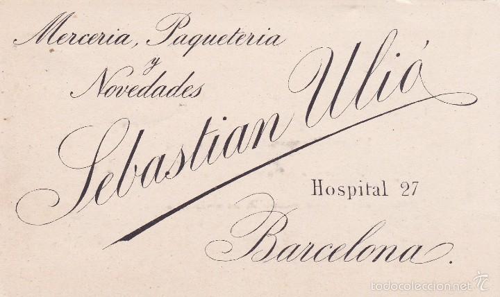 Documentos antiguos: Sebastian Ulia Barcelona finales siglo XIX