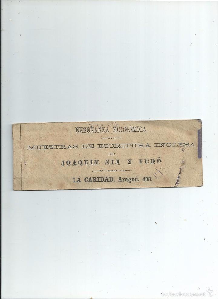Documentos antiguos: CALIGRAF&Iacute;A - MUESTRAS DE ESCRITURA INGLESA por JOAQUIN NIN Y TUD&Oacute; - LA CARIDAD