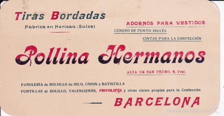 Documentos antiguos: Tiras Bordadas Pollina Hnos. Barcelona (8x15ctms) principios siglo XX