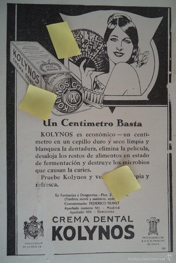 Documentos antiguos: publicidad espa&ntilde;ola vintage art deco dise&ntilde;o grafico ilustracion dentrifico kolynos dientes dentista