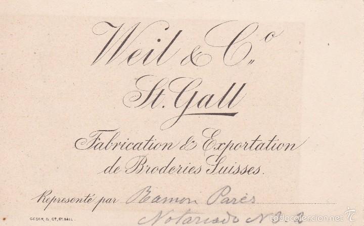 Documentos antiguos: Weil St. Gall Roderies Suisses finales siglo XIX 8x12ctms