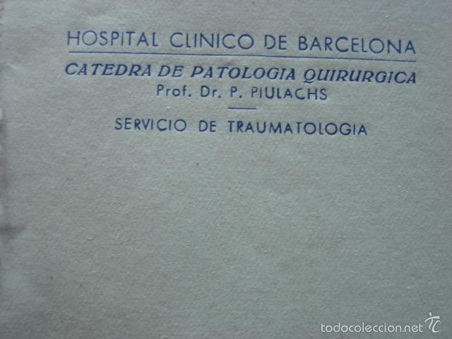 Documentos antiguos: Antiguo impreso Hospital Cl&iacute;nico de Barcelona. C&aacute;tedra de Patolog&iacute;a Quir&uacute;rgica.14,50x10,50