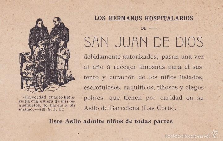 Documentos antiguos: San Juan de Dios Las Corts Barcelona finales siglo XIX