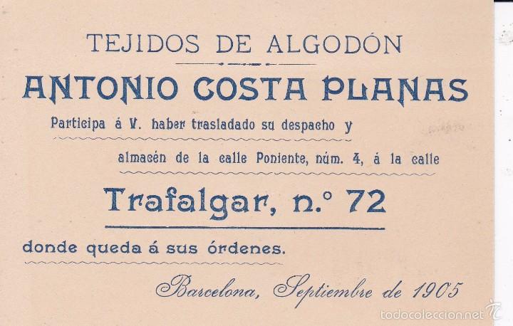 Documentos antiguos: Antonio Costa Planas Barcelona 1905 - Foto 1