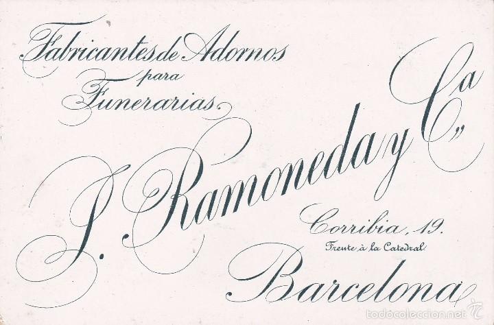 Documentos antiguos: Fabricante de Adornos J.Ramoneda Barcelona finales siglo XIX 9x13ctms