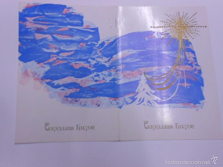 Documentos antiguos: MENU DEL CASTELLANA HILTON 1969-70 FIESTAS DE NOCHEBUENA, NOCHEVIEJA Y REYES