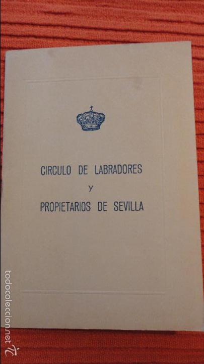 Documentos antiguos: ESTATUTOS REAL CIRCULO DE LABRADORES Y PROPIETARIOS DE SEVILLA 1966.