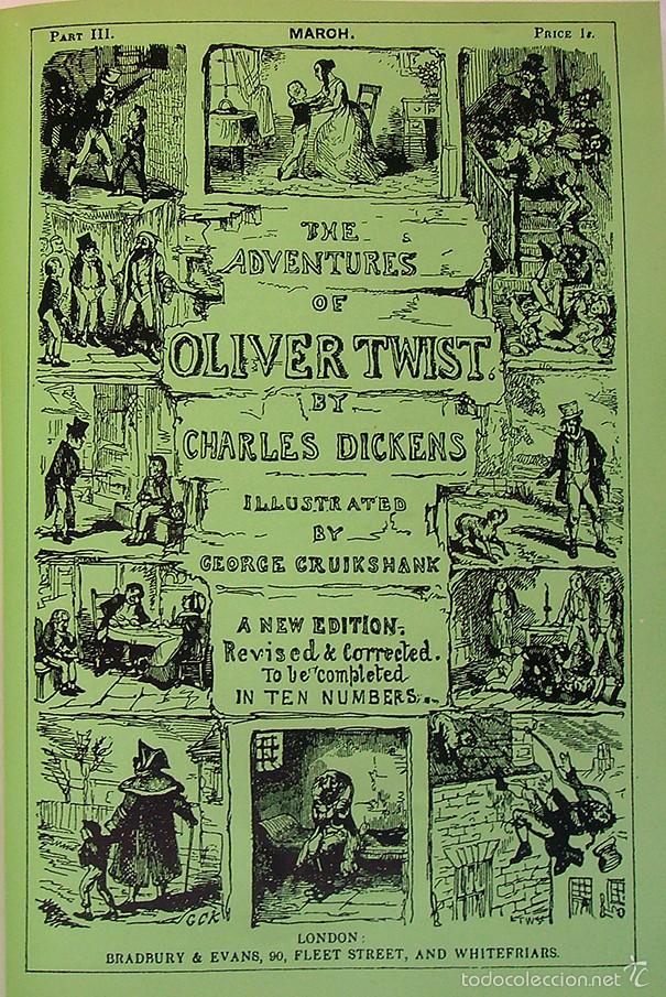 Documentos antiguos: CUBIERTA DE UNA EDICI&Oacute;N POR ENTREGAS DE LA NOVELA -OLIVER TWIST- 1846 . FACSIMIL