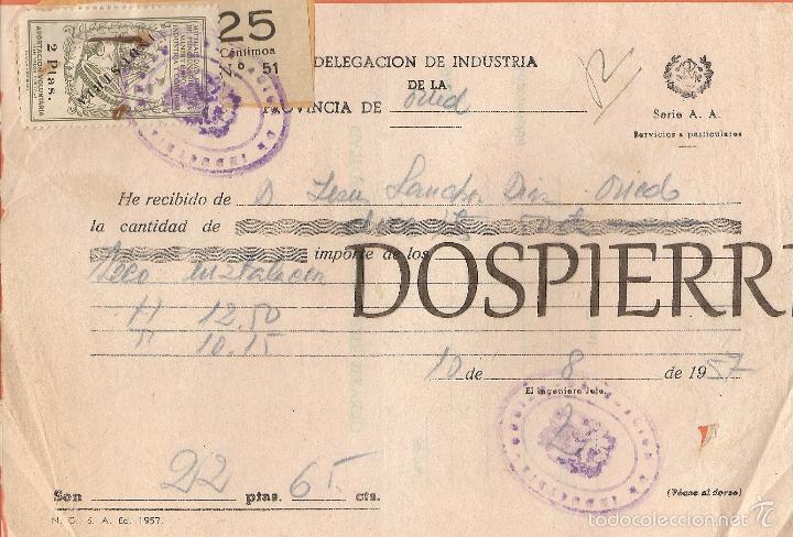 Documentos antiguos: DELEGACI&Oacute;N DE INDUSTRIA DE LA PROVINCIA DE OVIEDO, RECIB&Iacute;, 1957