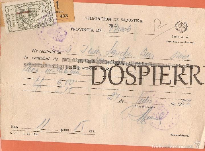Documentos antiguos: DELEGACI&Oacute;N DE INDUSTRIA DE LA PROVINCIA DE OVIEDO, RECIB&Iacute;, 1957