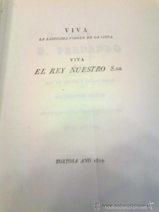 Documentos antiguos: Funciones devoci&oacute;n a a la Sant&iacute;sima Virgen de la cinta. 1829. Tortosa Tarragona. - Foto 2