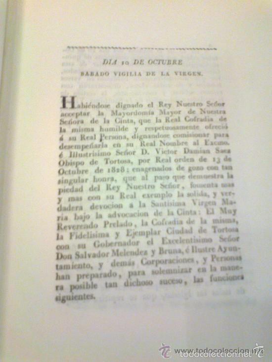 Documentos antiguos: Funciones devoci&oacute;n a a la Sant&iacute;sima Virgen de la cinta. 1829. Tortosa Tarragona. - Foto 4