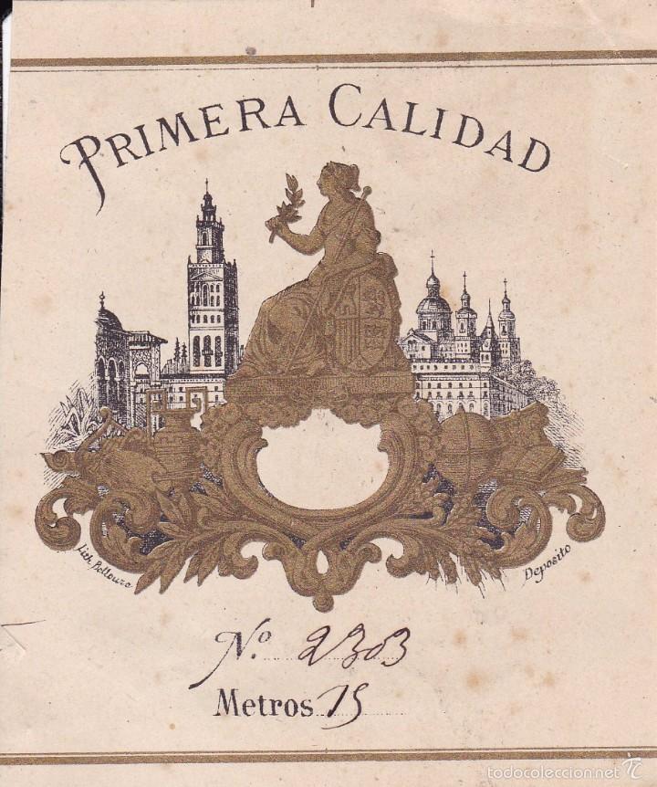 Documentos antiguos: Etiqueta finales siglo XIX Sevilla 9x7ctms