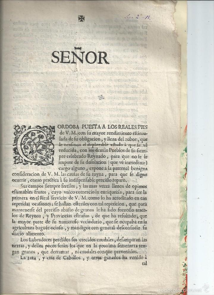 Documentos antiguos: 1737 - CORDOBA - CABALLOS SEDA LANA LINO
