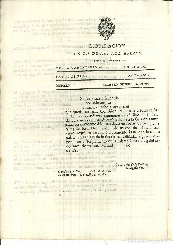 Documentos antiguos: VIREYNATO DE NAVARRA. REGLAMENTO DE LA COMISION DE LIQUIDACION DE LA DEUDA DEL ESTADO. - Foto 2