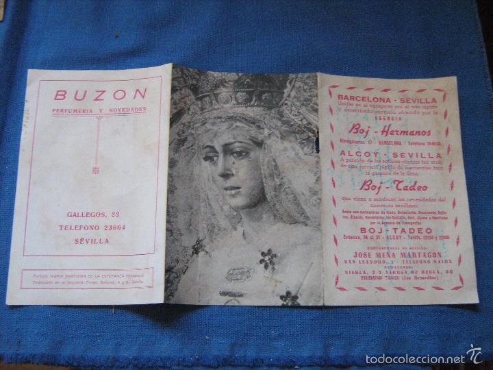 Documentos antiguos: TRIPTICO PROGRAMA SEMANA SANTA DE SEVILLA DE 1960 CON PORTADA DE LA ESPERANZA MACARENA - Foto 1