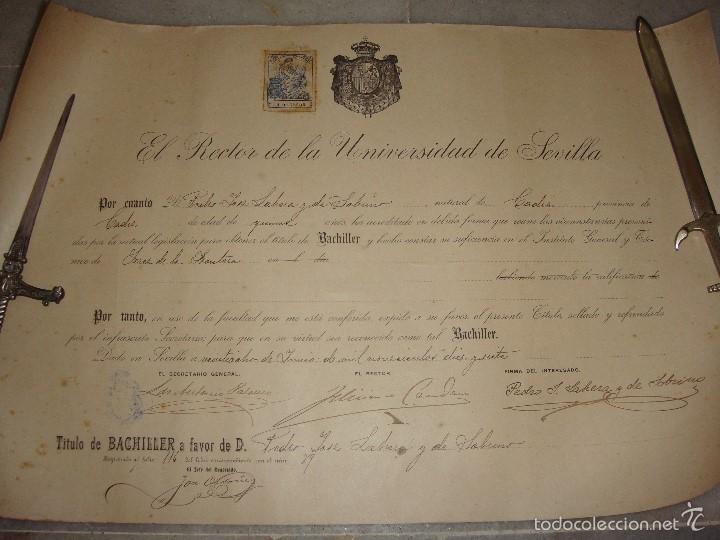 Documentos antiguos: Titulo de Bachiller. Jerez de la Frontera 1917 - Foto 2