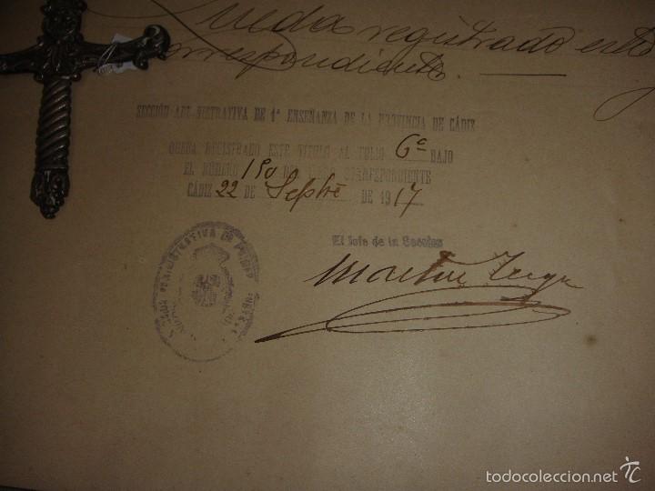 Documentos antiguos: Titulo de Bachiller. Jerez de la Frontera 1917 - Foto 4