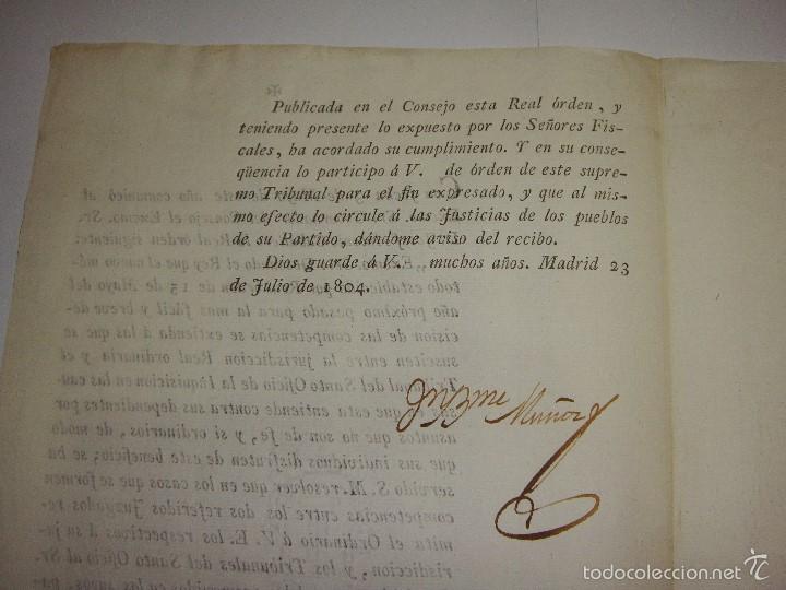 Documentos antiguos: Documento a Jose Antonio Caballero. Inquisicion. 1804 - Foto 2