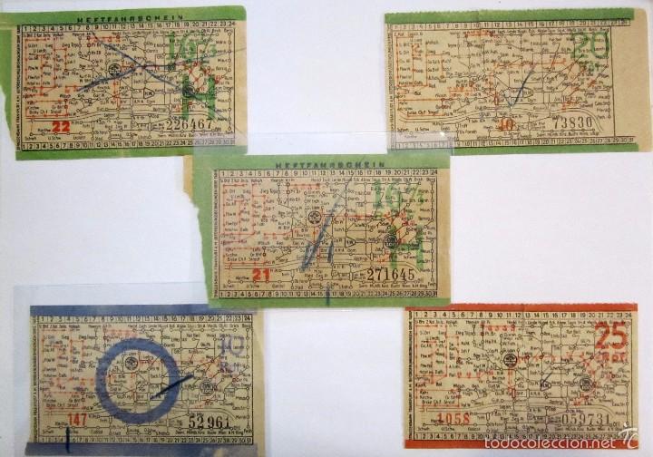 Alte Dokumente: LOTE 5 BILLETES AUTOBUS FRANKFURT 1934-1935