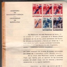 Documentos antiguos: L3-12 MINISTERIO DE EDUCACION Y CIENCIA - UNIVERSIDAD DE BARCELONA - NOMBRAMIENTO Y EVOLUCION SALARI