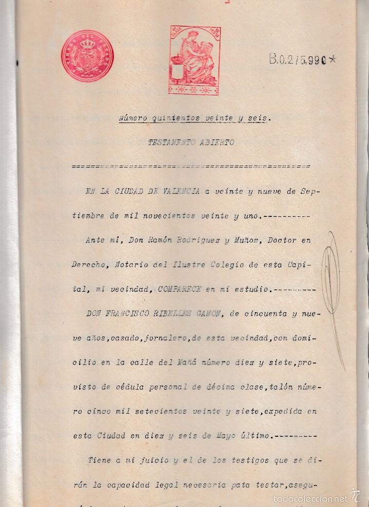 Old Documents: 1921 ALBALAT DE SEGART, ALBALAT DE TORONCHERS (VALENCIA). 2 ESCRITURAS Y CERTIFICADO DE DEFUNCION
