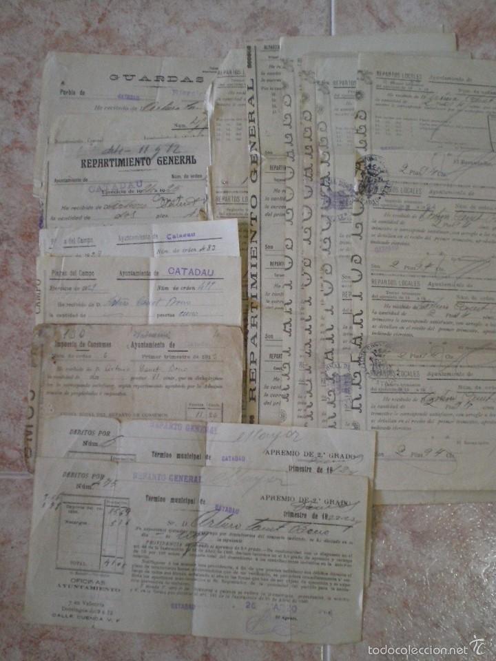 Old Documents: 1911- 27 CATADAU (VALENCIA) LOTE IMPUESTOS GUARDAS, PLAGAS,, CONSUMOS REPARTIMIENTOS, CONTRIBUCIONES
