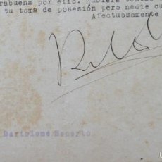 Documentos antiguos: CARTA SALUDA TENIENTE ALCALDE AYUNTAMIENTO DE VALENCIA 1943 BARTOLOME BENEYTO PEREZ BRAZO EN ALTO. Lote 58479572