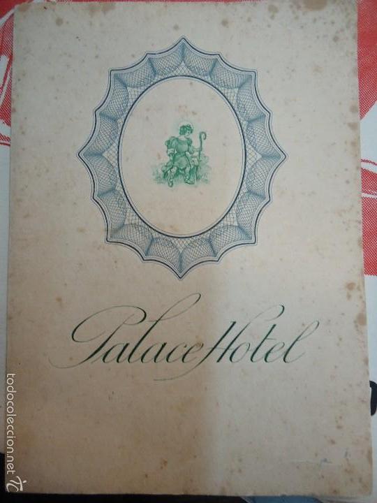 Documentos antiguos: Felicitaci&oacute;n Men&uacute; HOTEL PALACE Madrid 1952 - Foto 1
