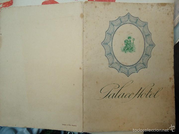 Documentos antiguos: Felicitaci&oacute;n Men&uacute; HOTEL PALACE Madrid 1952 - Foto 2