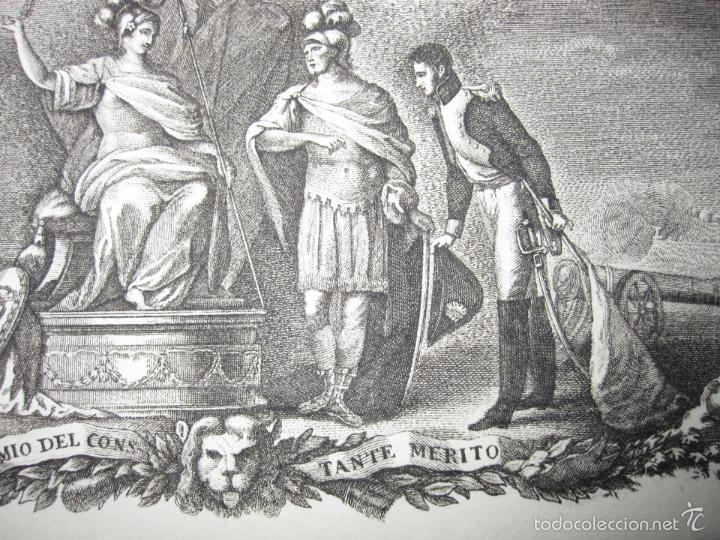 Documentos antiguos: RARO DOCUMENTO DE RECOMPENSA MILITAR A UN SARGENTO. A&Ntilde;O 1828, BONITA CABECERA Y ESCUDO GRABADOS