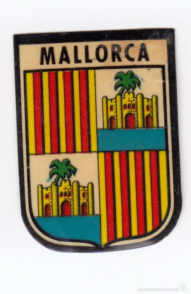 Old Documents: ANTIGUO ESCUDO DE MALLORCA. PAPEL PLASTIFICADO 2,1 X 2,9 CM