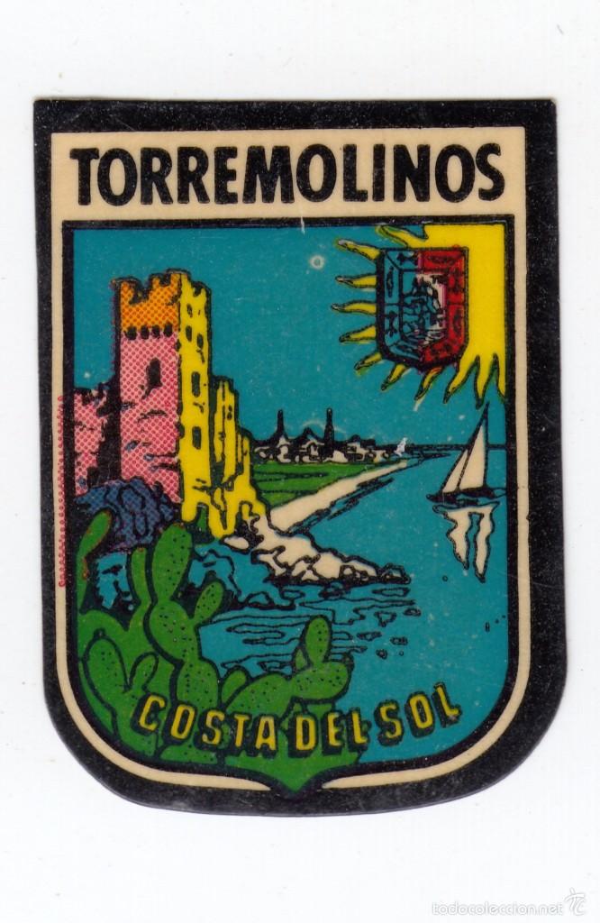 Old Documents: ANTIGUO ESCUDO DE TORREMOLINOS. PAPEL PLASTIFICADO 2,1 X 2,9 CM