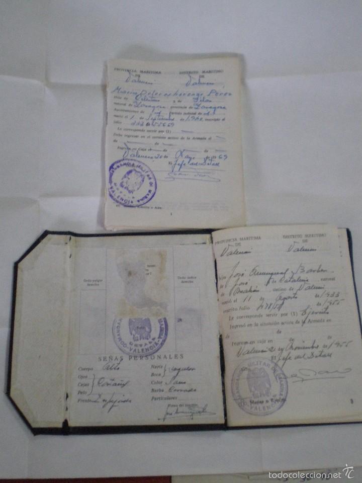Old Documents: 1955 1969 COMANDANCIA VALENCIA. 2 LIBRETAS DE INSCRIPCION MARITIMA. MARINERO Y CAMARERA