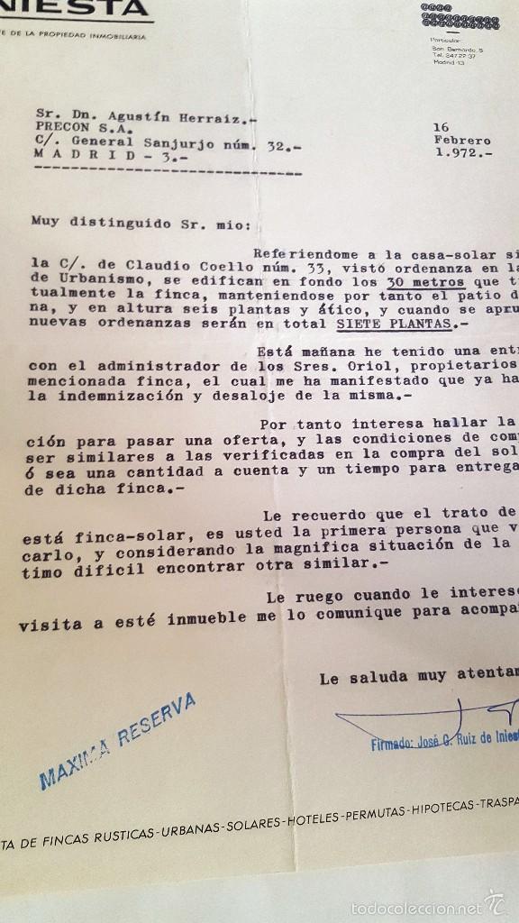 Documentos antiguos: INTERESANTE LOTE DE DOCUMENTOS SOBRE VENTA DE SOLARES EN MADRID, AÑOS 1971-1972 - Foto 21 - 58662862
